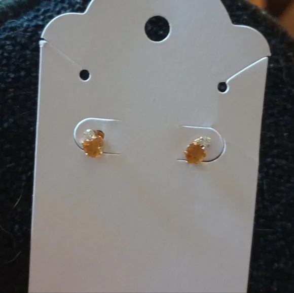 Citrine w/Diamond Accents Yellow Gold Post Earrings - Picture 5 of 8